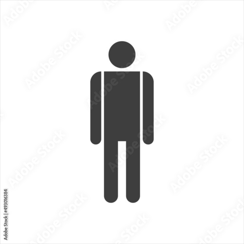 Human icon on white background. Man silhouette vector icon