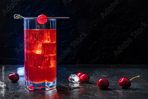 Fotografie Cocktail with a cherry