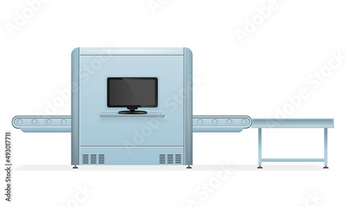 airport baggage scanner vector illustration