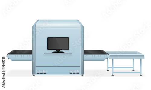 airport baggage scanner vector illustration
