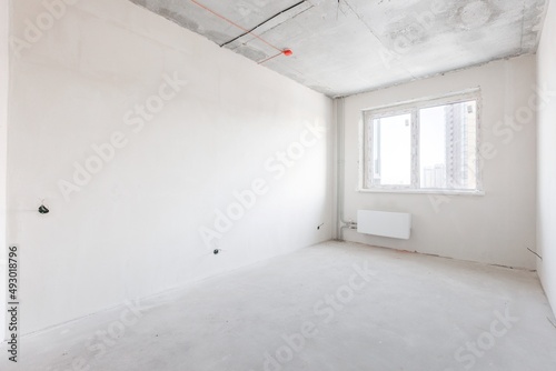 interior of the apartment without decoration in gray colors