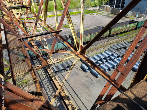 Wallpaper Mural Old gantry crane. Metal structures. Metal transition at high altitude. Torontodigital.ca