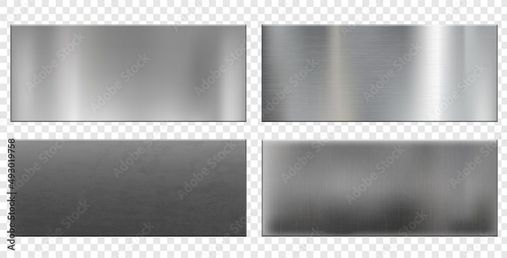 Obraz premium Vector steel and aluminum textured plates.