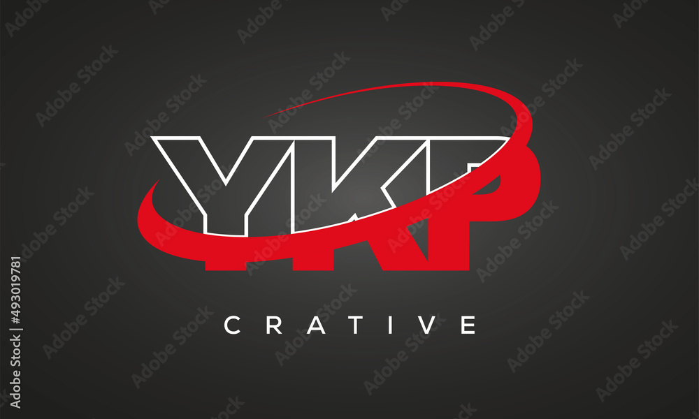 YKP creative letters logo with 360 symbol vector art template design
