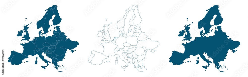 Fototapeta premium High quality map Europe with borders of the regions