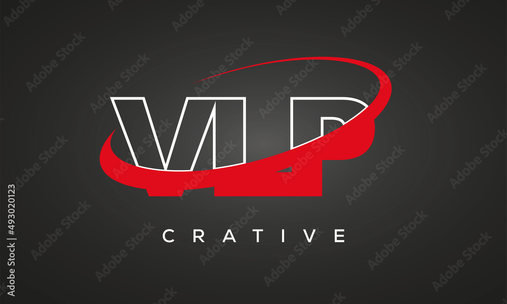 VLP creative letters logo with 360 symbol vector art template design
