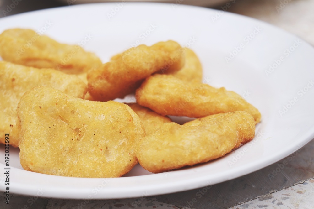 Close up of fried chicken nuggets