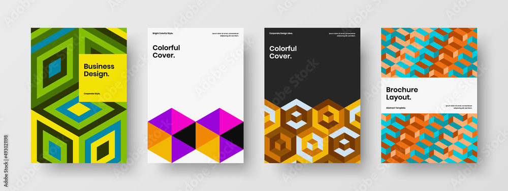 Original leaflet design vector template set. Abstract geometric shapes postcard layout bundle. Original leaflet design vector template set. Abstract geometric shapes postcard layout bundle.