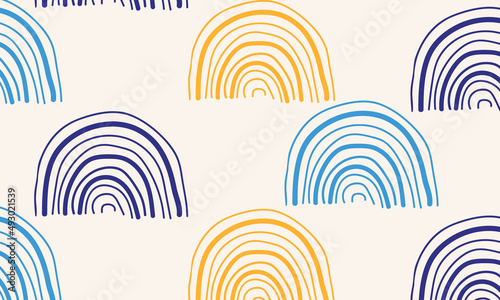 Colorful hand drawn rainbow pattern