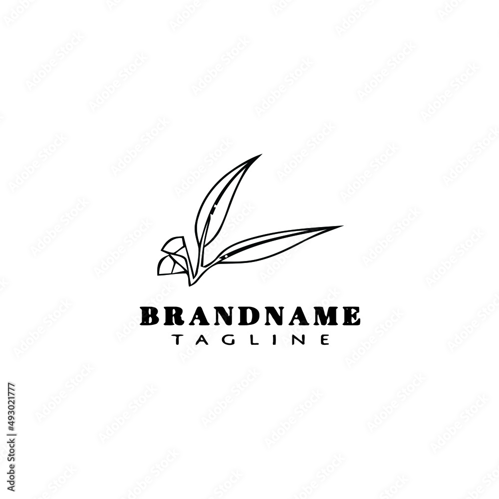 eucalyptus plant logo cartoon icon design template black isolated vector illustration