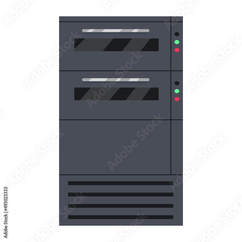 Closed bakery oven semi flat color vector object. Full sized item on white. Preparing cookies. Professional baking equipment simple cartoon style illustration for web graphic design and animation