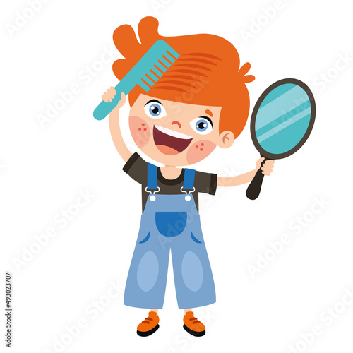 Hair Care Drawing With Cartoon Child