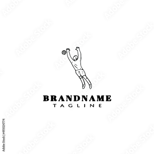 goalkeeper logo cartoon icon vector illustration