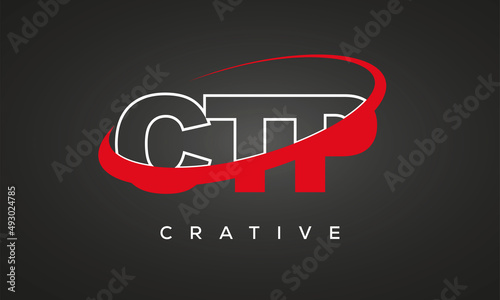 CTP creative letters logo with 360 symbol vector art template design photo