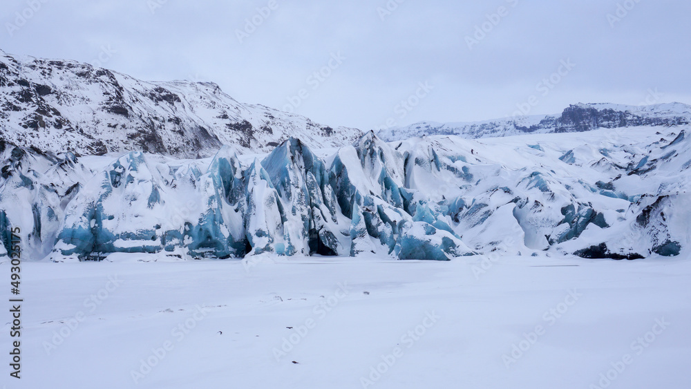 The headwall of Sólheimajökull glacier