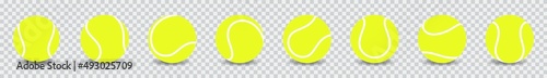 Fotografie, Obraz Tennis ball icon set isolated on transparent background