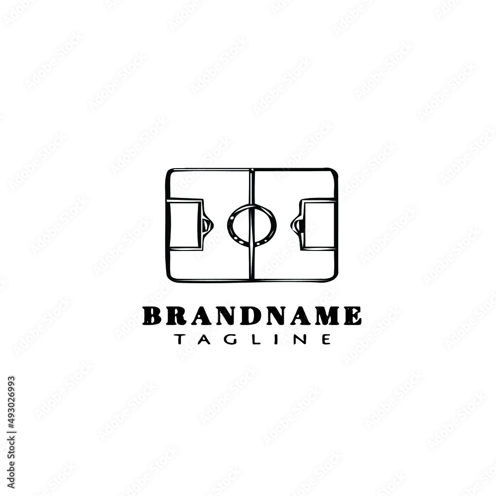 soccer field logo icon design template vector illustration Stock Vector