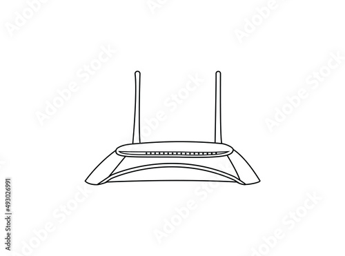 Broadband vector illustration logo on white isolated background. Internet connection. Wifi router icon in flat style business concept Design.svg