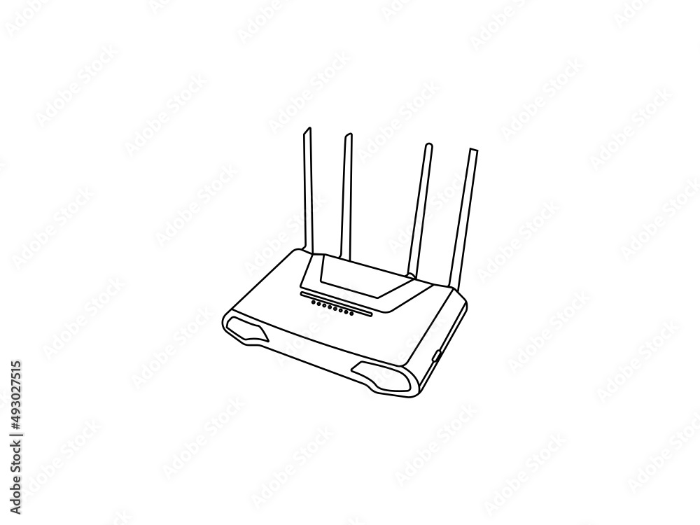 Fototapeta premium Wifi router icon in flat style Design. Broadband vector illustration on white business isolated. Internet connection business concept. professional illustration. Creative Vector art Design. Best vecto