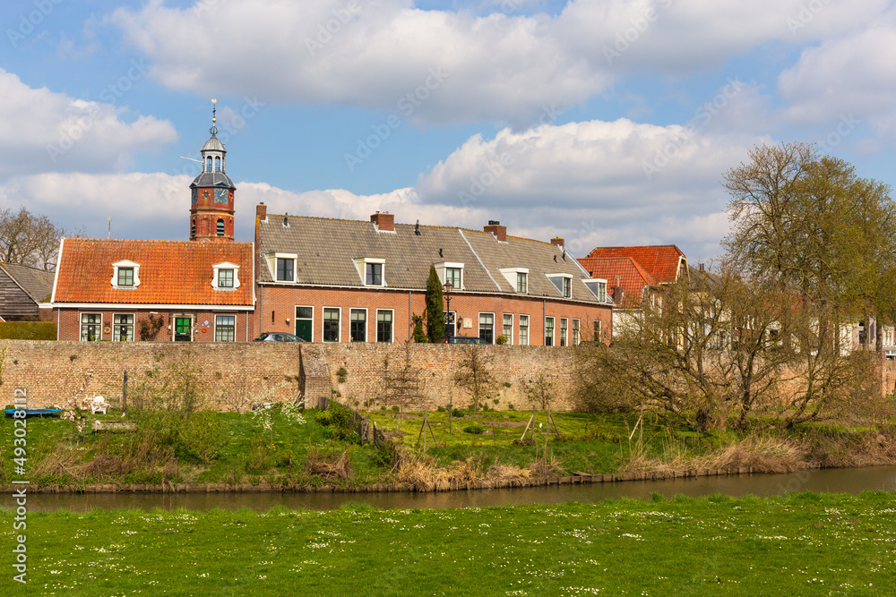 City wall of the fortified town of Buren in the Betuwe in the Netherlands.