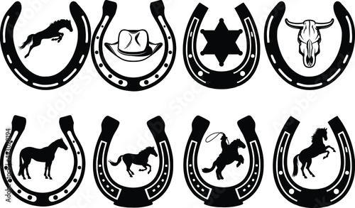 Horseshoe Silhouettes Horseshoe SVG EPS PNG