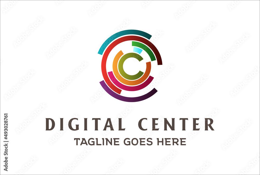 Modern Futuristic Initial C Circle Circular Digital Target Line Logo Design Vector Modern Futuristic Initial C Circle Circular Digital Target Line Logo Design Vector