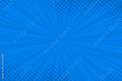 Abstract Flat comic style background on blue