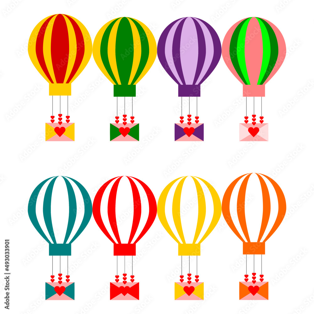 set of balloons on white background