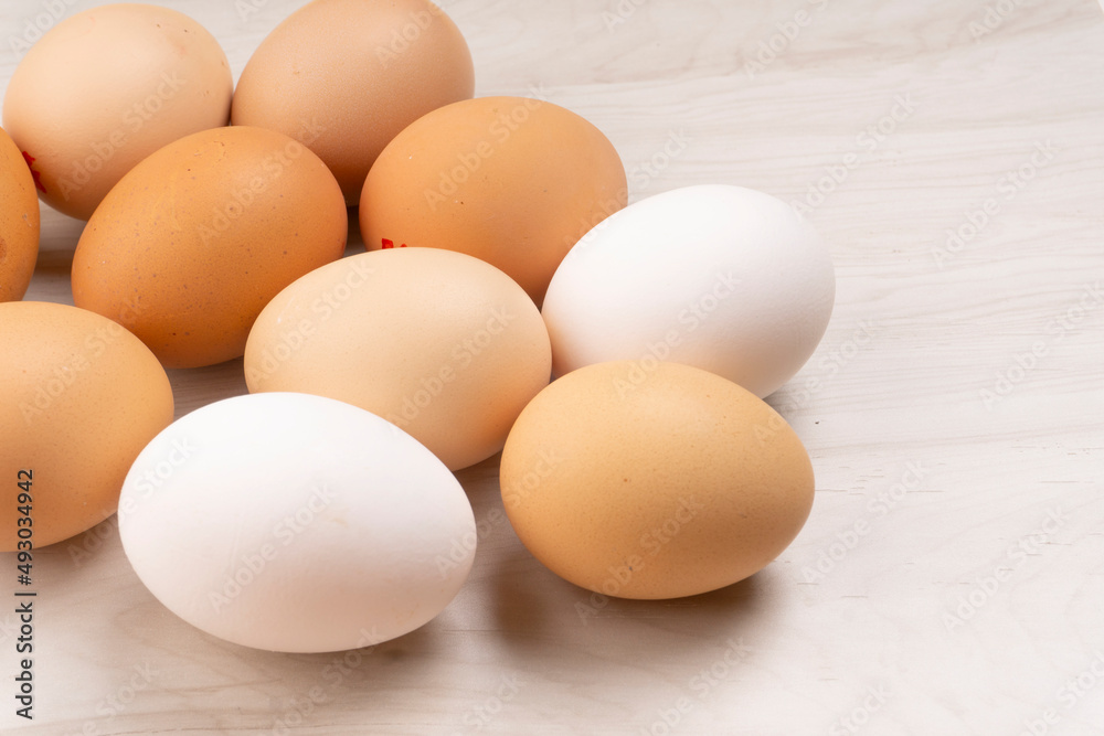 Organic chicken eggs on the table. Eggs are good for everyone and health. Farm products, natural eggs. Organic chicken eggs on the table. Eggs are good for everyone and health. Farm products, natural eggs.