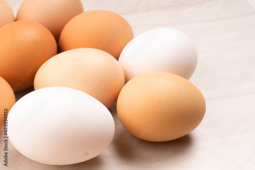 Organic chicken eggs on the table. Eggs are good for everyone and health. Farm products, natural eggs. Organic chicken eggs on the table. Eggs are good for everyone and health. Farm products, natural eggs.