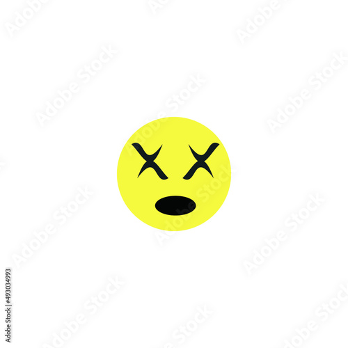 sad looking cartoon version of emoji face icon on white background