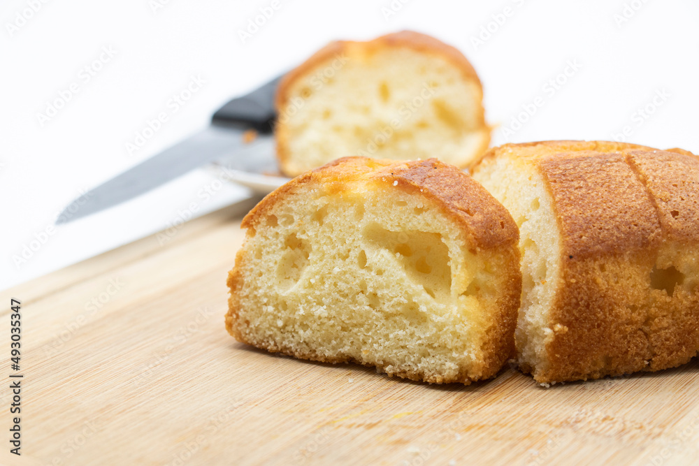 some slices of pound cake isolated on white background some slices of pound cake isolated on white background