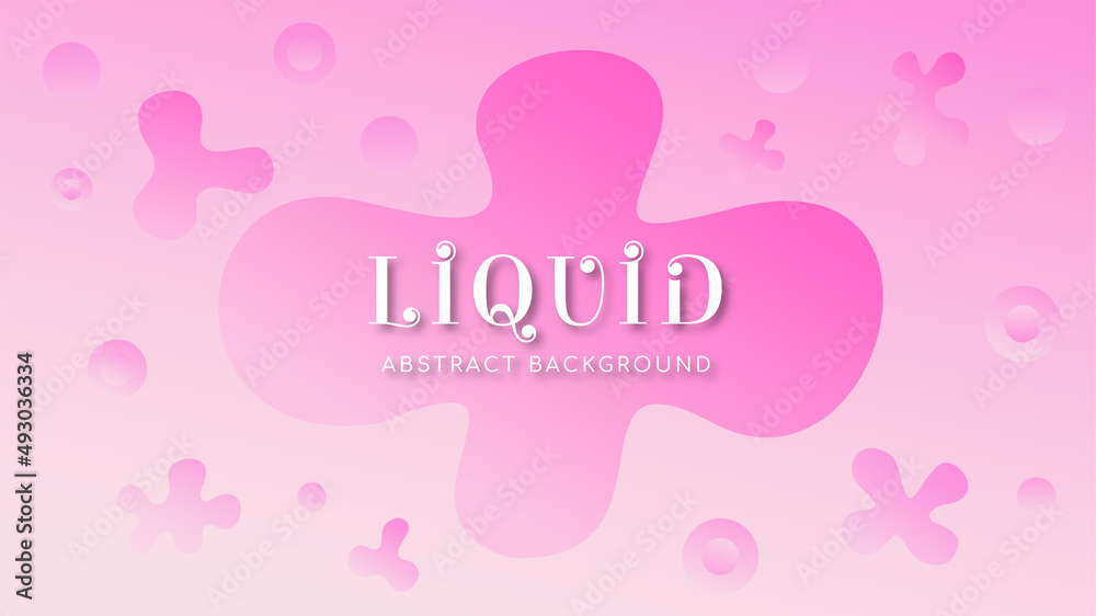 Beautiful Abstract Liquid Background with Editable Text Style, Sweet Pink and White Color Gradient