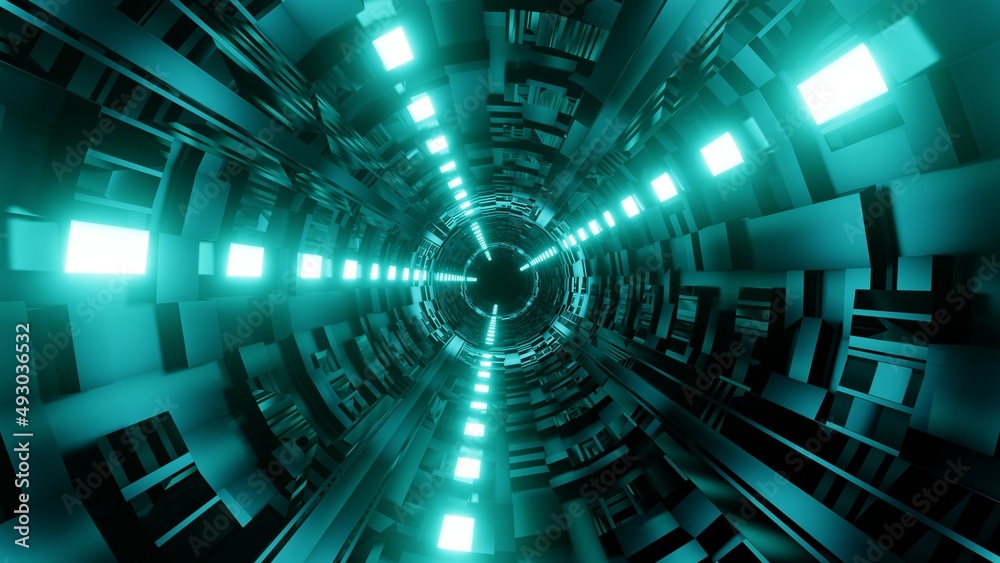 3D Render. Abstract technology big data background concept. Motion of ...