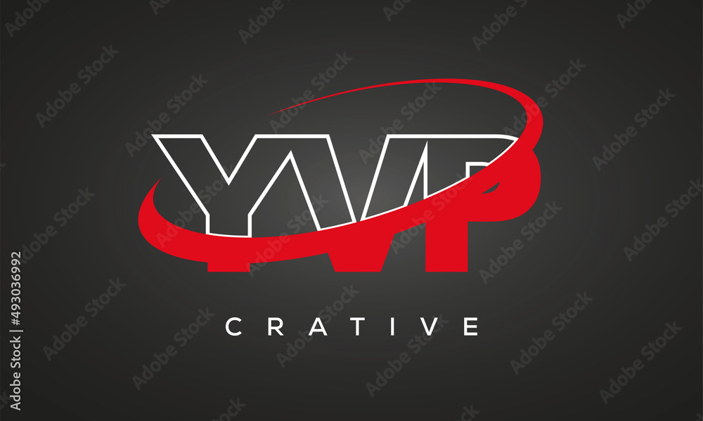 YVP creative letters logo with 360 symbol vector art template design