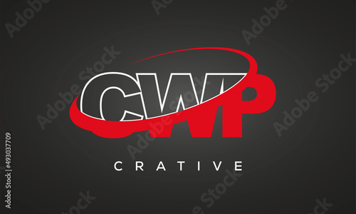 CWP creative letters logo with 360 symbol vector art template design