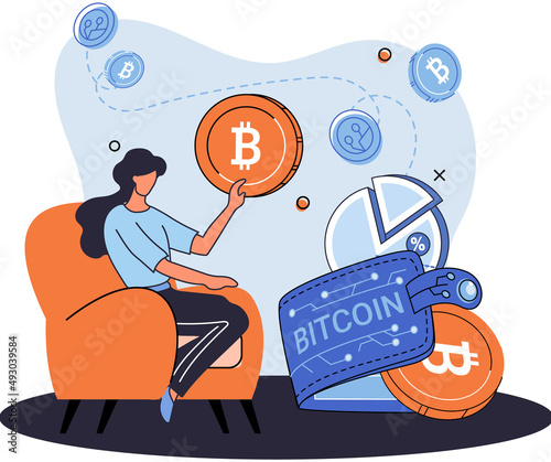Cryptocurrency bitcoin mining metaphor Blockchain exchange platform. Cyber banking procedures, bitcoin trading, wallet. Ecurrency transactions. Digital currency, cryptocurrency market, hidden mining