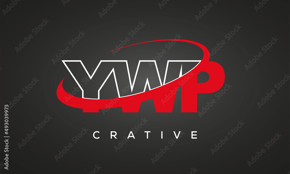 YWP creative letters logo with 360 symbol vector art template design