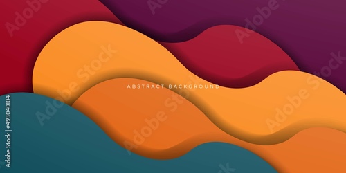 colorful abstract backcground with fluid design. yellow green orange red purple 3d concept. eps10 vector