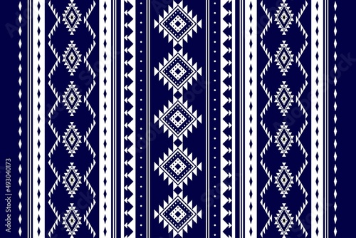 Geometric ethnic oriental seamless pattern traditional Design for background,carpet,wallpaper.clothing,wrapping,Batik fabric,Vector illustration.embroidery style - Sadu, sadou, sadow or sado
