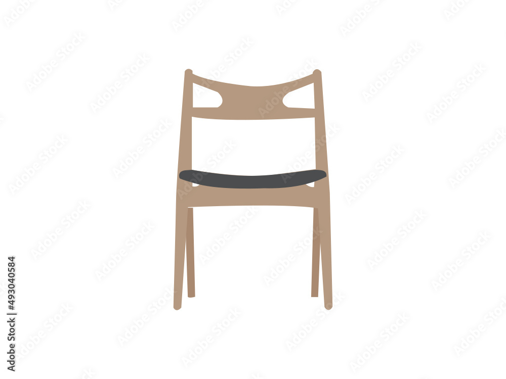 Professional Office chairs with casters. Desk height. White Modern round table with chairs  Vector. Mid Century Modern Lounge Chair stock illustration. Executive office chair furniture illustration.