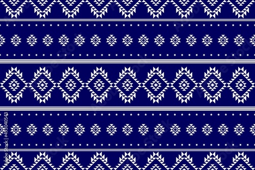 Geometric ethnic oriental seamless pattern traditional Design for background,carpet,wallpaper.clothing,wrapping,Batik fabric,Vector illustration.embroidery style - Sadu, sadou, sadow or sado