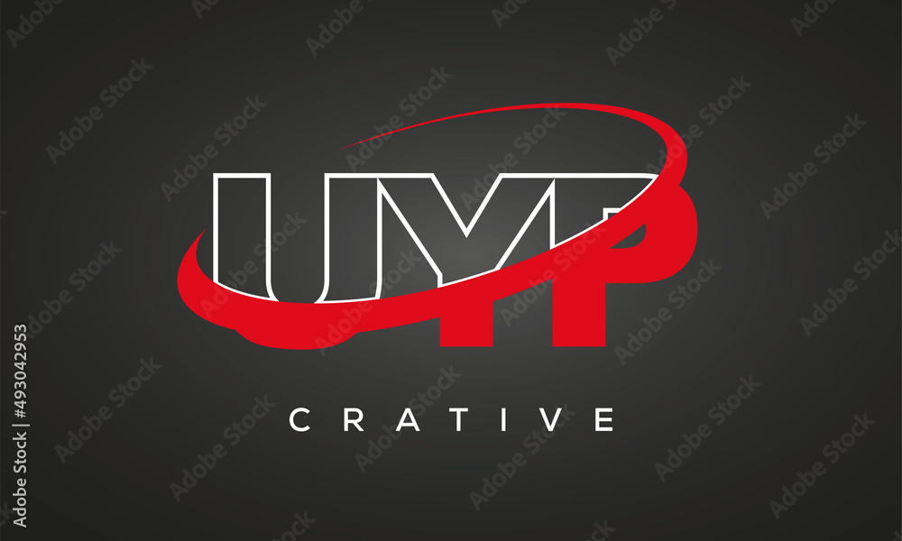 UYP creative letters logo with 360 symbol vector art template design