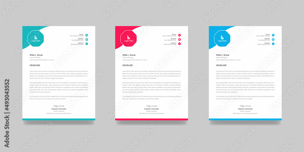 Professional and Creative business letterhead template design vector illustration
