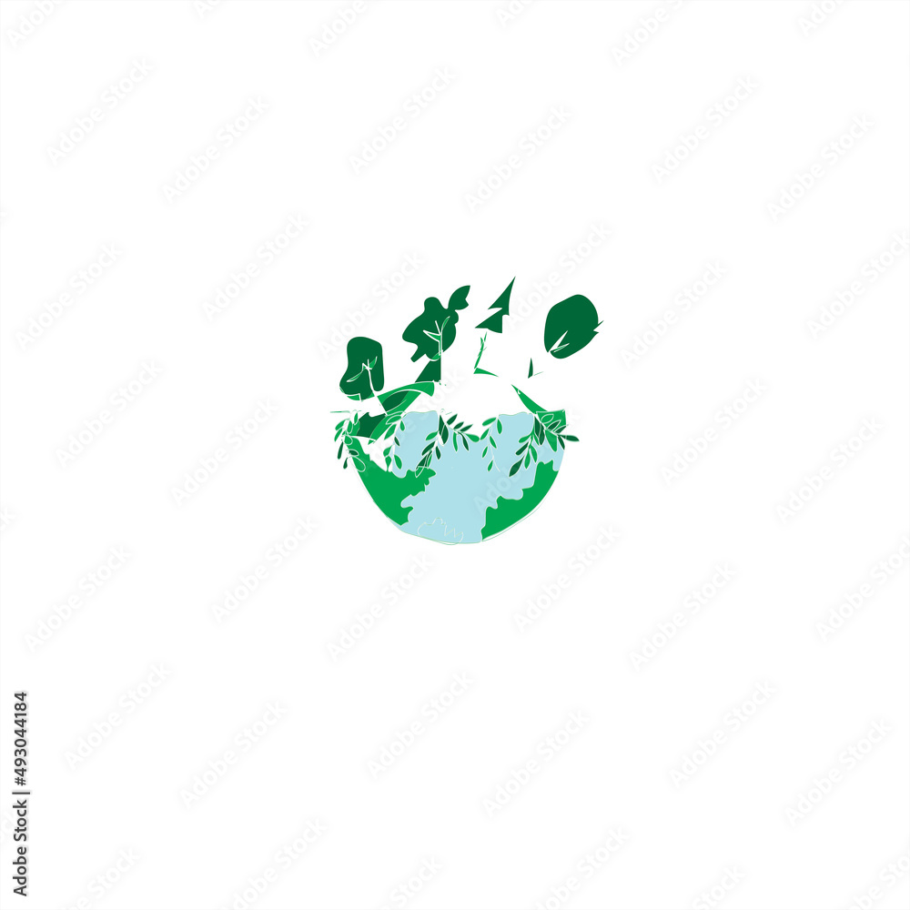green world map and universe image illustration icon vector green world map and universe image illustration icon vector