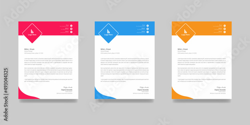 Modern Creative & Professional Corporate style letterhead bundle of your business project template. set to print with vector & illustration