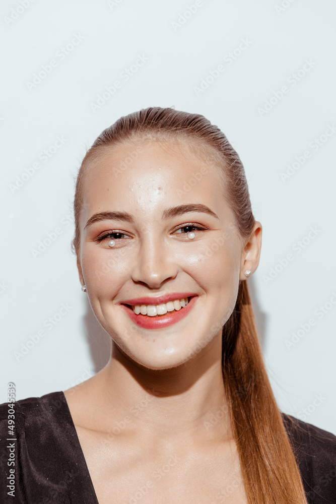 Emotional beauty portrait of a beautiful girl with makeup Emotional beauty portrait of a beautiful girl with makeup