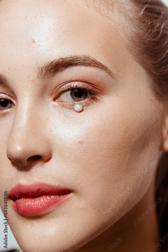 Emotional beauty portrait of a beautiful girl with makeup Emotional beauty portrait of a beautiful girl with makeup