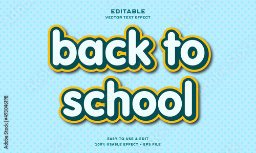 back to school editable text effect with modern and simple style, usable for logo or campaign title