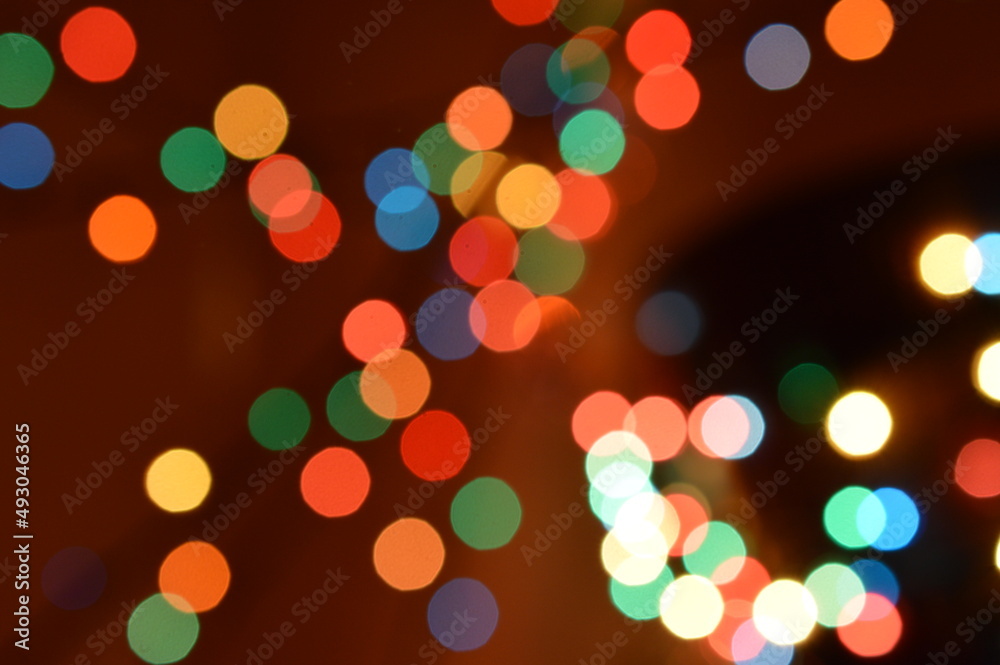 Fototapeta premium Beautiful bright defocused Christmas lights